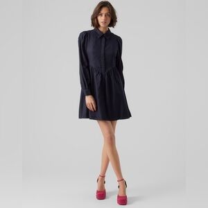 Byblos Black Shirt Mini Dress
